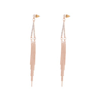 Rose Gold Diamante Point and Tassel Earrings - link has visual effect only