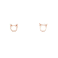 Rose Gold Little Cat Head Stud Earrings - link has visual effect only