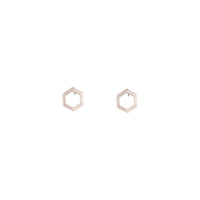 Rose Gold Open Hexagon Stud Earrings - link has visual effect only