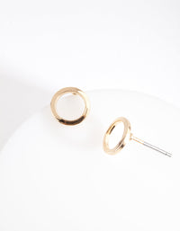 Gold Smooth Open Circle Stud Earrings - link has visual effect only