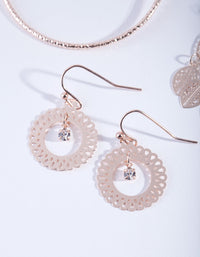 Rose Gold Filigree Earring 3 Pack - link has visual effect only