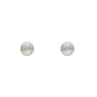 Rhodium Textured Wheel Stud Earrings - link has visual effect only