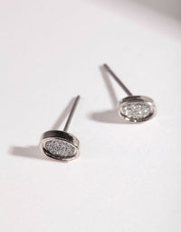 Rhodium Glitter Stud Earrings - link has visual effect only