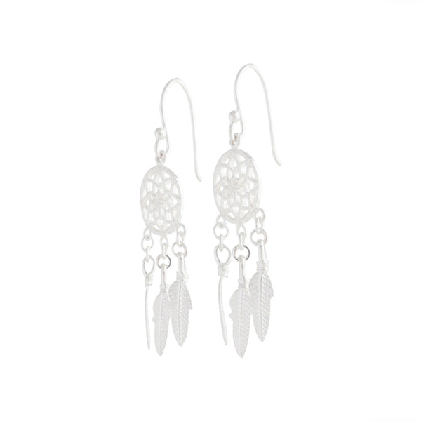 Sterling Silver Dreamcatcher Earrings