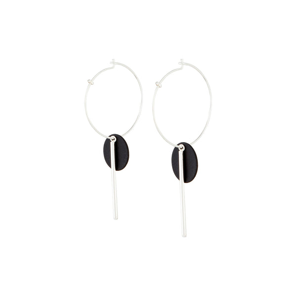Black Spike and Matte Disc Earrings