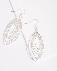 Silver Textured Marquise Drop Earrings - link has visual effect only