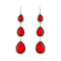 Red Teardrop Diamante Drop Earring - link has visual effect only