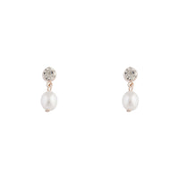 Rose Gold Pearl Drop Stone Stud Earrings - link has visual effect only