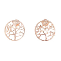 Rose Gold Tree Of Life Stud Earrings - link has visual effect only