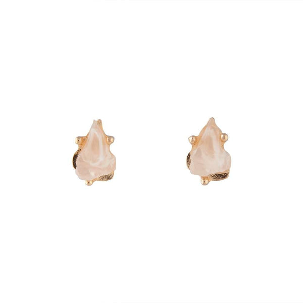 Mini Peach Druzy Stud
