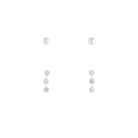 Sterling Silver Ball And Dotted Bar Stud Pack - link has visual effect only