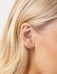 Sterling Silver Ball And Dotted Bar Stud Pack - link has visual effect only