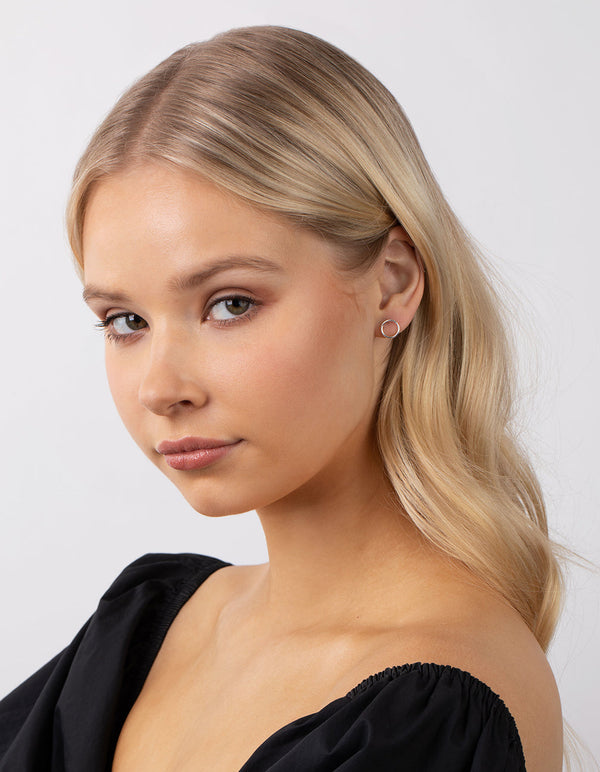 Sterling Silver Open Circle Stud