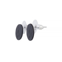 Black Coated Metal Hammered Disc Stud - link has visual effect only