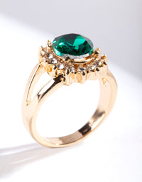 Gold Mini Jewel Floral Ring - link has visual effect only