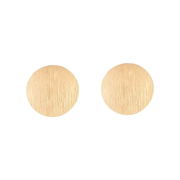 Gold Texture Oversized Disc Earrings