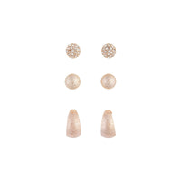Dome Rose Gold Sandblast Earring 3 Pack - link has visual effect only