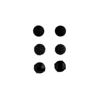 Black Jelly Diamante Earring 3 Pack - link has visual effect only