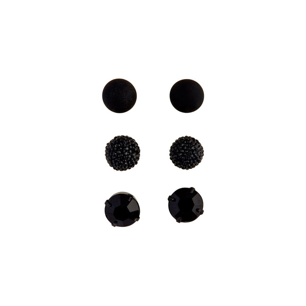 Black Jelly Diamante Earring 3 Pack