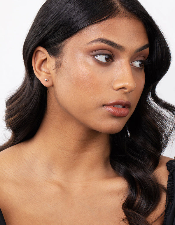 Sterling Silver Mini Ball Stud Earrings