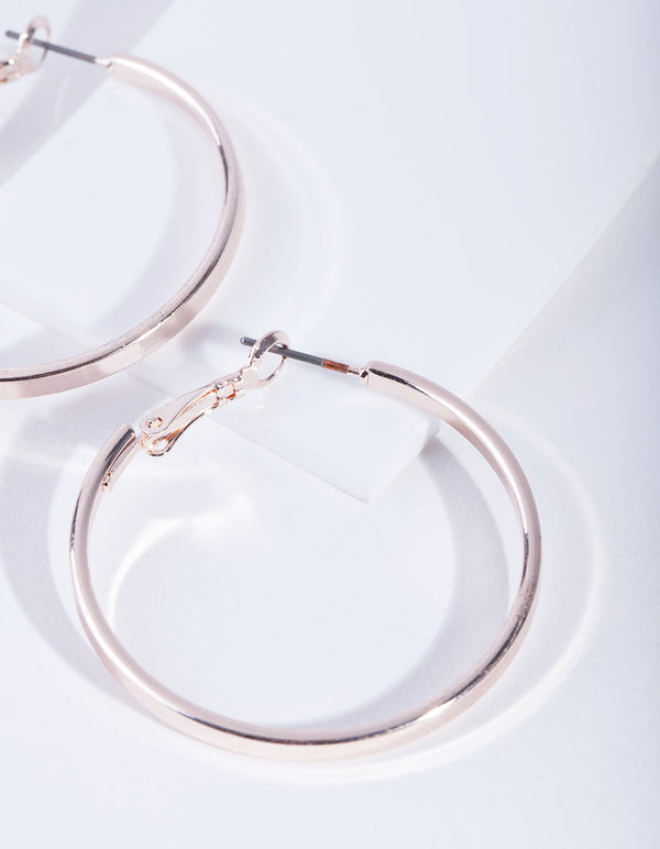 Rose Gold Mini Plain Hoop Earrings