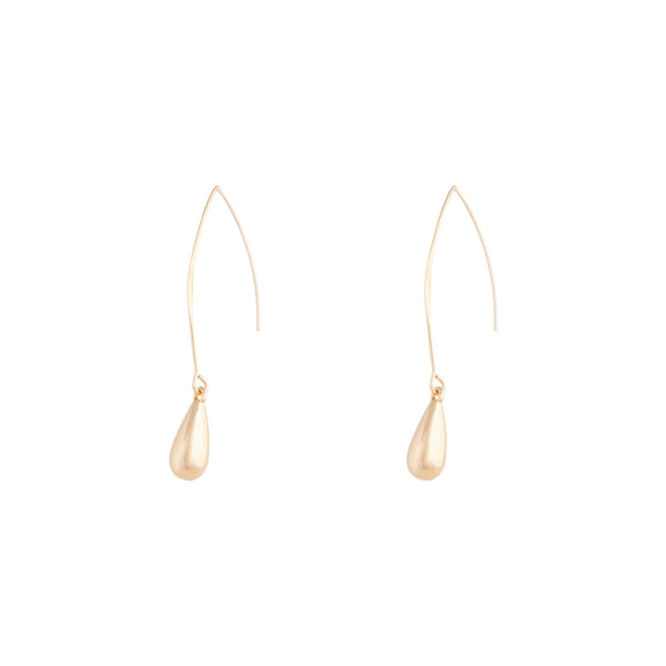 Gold Long Teardrop Earrings