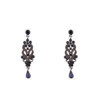 Gunmetal Blue Crystal Swirl Earrings - link has visual effect only