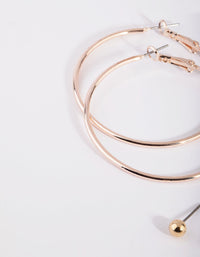 Mixed Metal Stud and Hoop Earring Pack - link has visual effect only