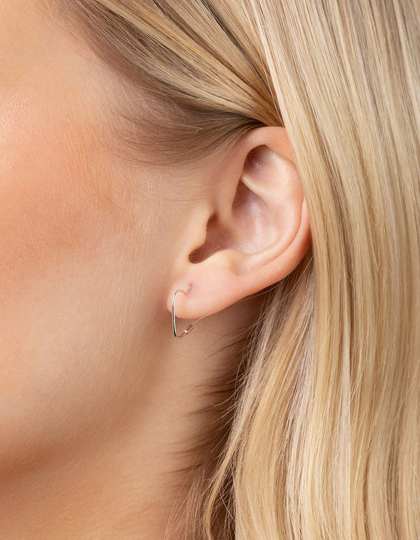 Sterling Silver Heart Hoop Earring