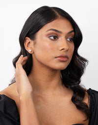 Sterling Silver Diamante And Pearl Stud Pack - link has visual effect only
