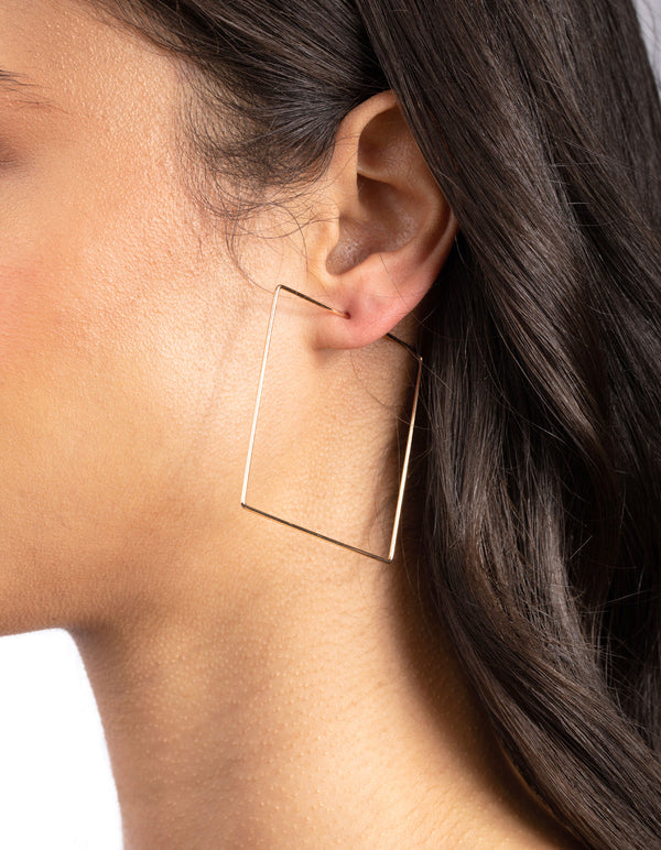 Gold Geometric Fine Hoop Earring 3 Pack
