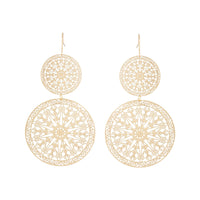 Gold Aztec Disc Drop Earrings - link has visual effect only