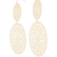 Gold Aztec Disc Drop Earrings - link has visual effect only