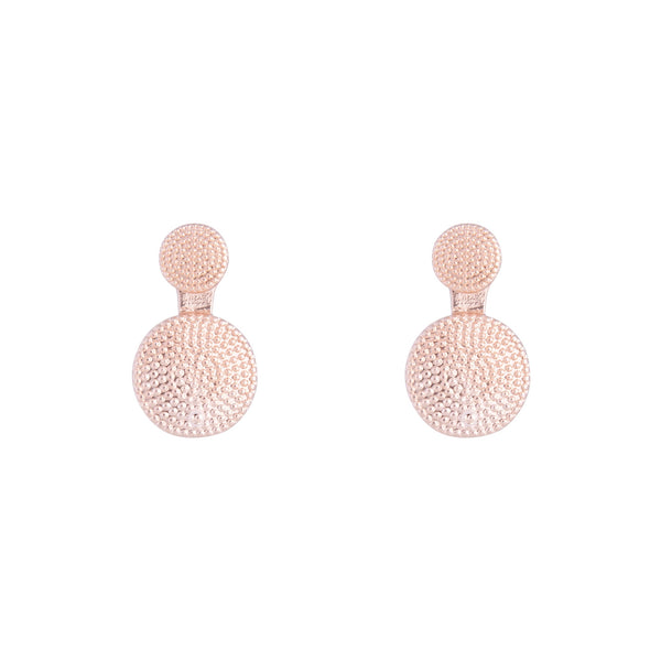 Rose Gold Twin Discs Jacket Earrings