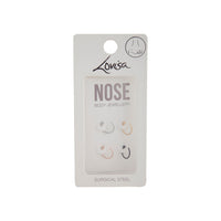 Mixed Metal Mini Nail Nose Ring 4 Pack - link has visual effect only