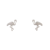 Rhodium Flamingo Stud Earrings - link has visual effect only
