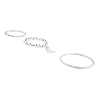 Silver Trio Mesh Tassel Bracelet - link has visual effect only
