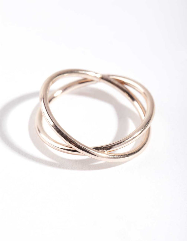 Rose Gold Cross Over Ring