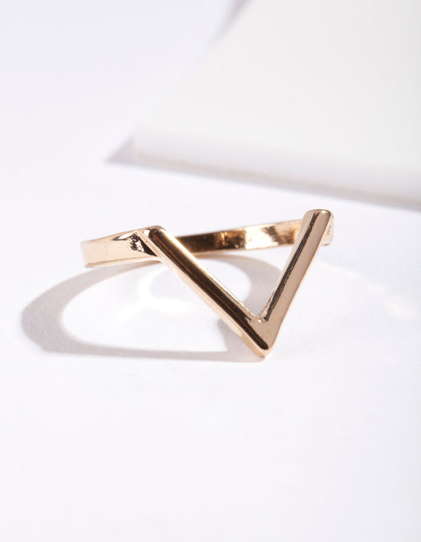 Gold Plain Arrow Ring.