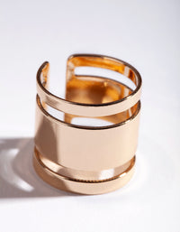 Gold Triple Tube Ring - link has visual effect only