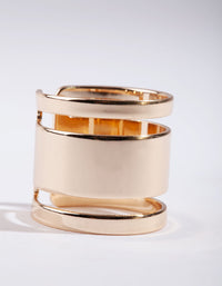 Gold Triple Tube Ring - link has visual effect only