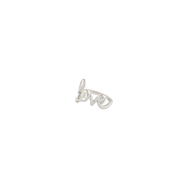 Rhodium Scribe Love Ring