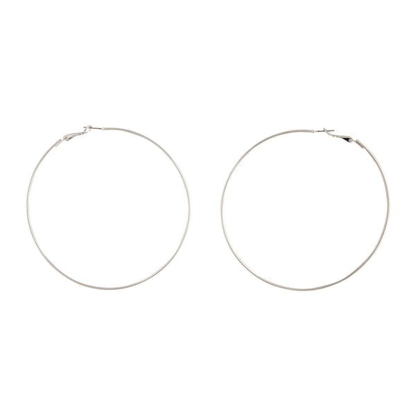 Rhodium Super Hoop Earrings