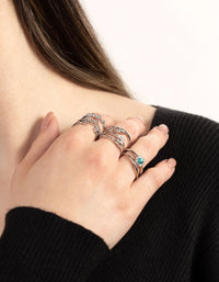 Fine Silver Textured Ring Pack - link has visual effect only