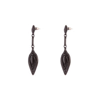 Black Textured Drop Earrings - link has visual effect only
