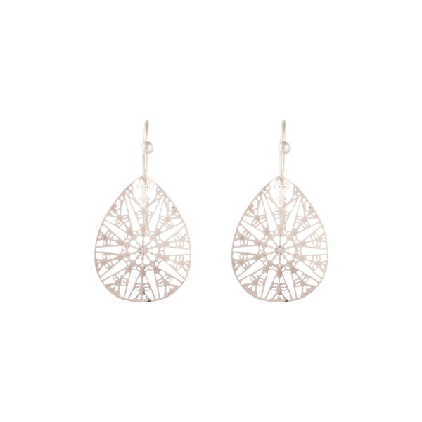 Rose Gold Drop Cut-out Pattern Earrings