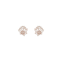 Rose Gold Open Lotus Earrings - link has visual effect only