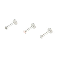 Silver Classic Labret Earring 3 Pack - link has visual effect only