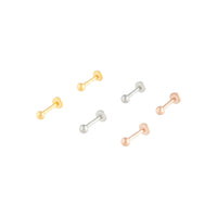 Mixed Metal Flat Back Ball Earring 6 Pack - link has visual effect only