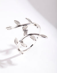 Silver Leaf Double Band Ring - link has visual effect only